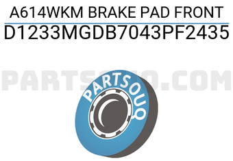 SUPERGRIP D1233MGDB7043PF2435 A614WKM BRAKE PAD FRONT