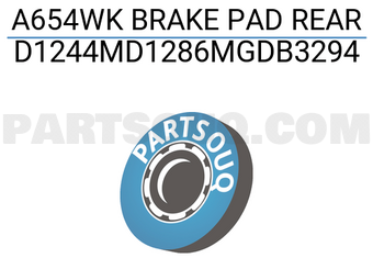 SUPERGRIP D1244MD1286MGDB3294 A654WK BRAKE PAD REAR