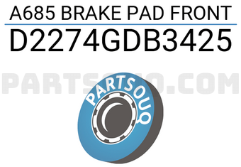 SUPERGRIP D2274GDB3425 A685 BRAKE PAD FRONT