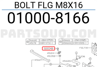 Subaru 010008166 BOLT FLG M8X16