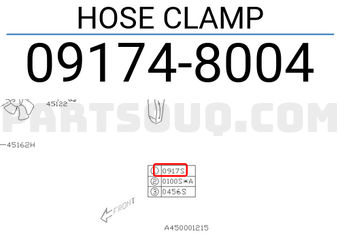 Subaru 091748004 HOSE CLAMP