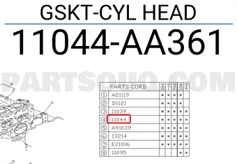 Subaru 11044AA361 GSKT-CYL HEAD