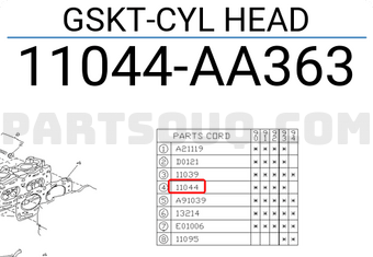 Subaru 11044AA363 GSKT-CYL HEAD