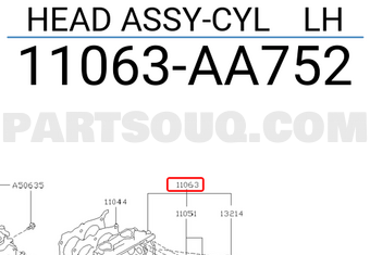 Subaru 11063AA752 HEAD ASSY-CYL LH