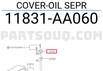 Subaru 11831AA060 COVER-OIL SEPR