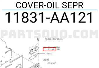 Subaru 11831AA121 COVER-OIL SEPR