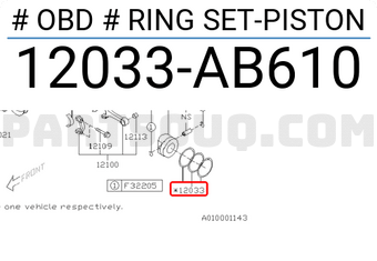 Subaru 12033AB610 # OBD # RING SET-PISTON