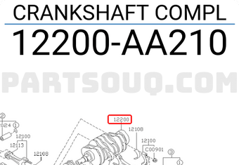Subaru 12200AA210 KOMPLETTE KURBELWELLE