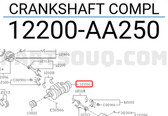Subaru 12200AA250 KOMPLETTE KURBELWELLE