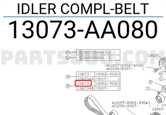 Subaru 13073AA080 IDLER COMPL-BELT