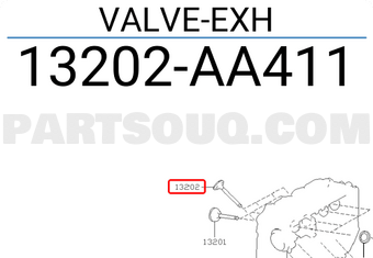 13202AA570 Genuine Subaru VALVE-EXH 13202-AA570