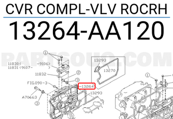 Subaru 13264AA120 CVR COMPL-VLV ROCRH