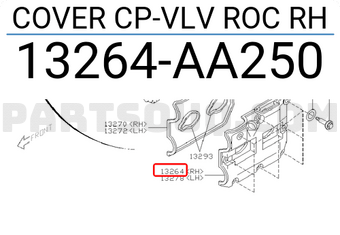 Subaru 13264AA250 COVER CP-VLV ROC RH