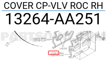 Subaru 13264AA251 COVER CP-VLV ROC RH