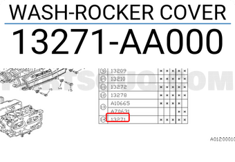 Subaru 13271AA000 WASH-ROCKER COVER
