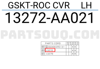Subaru 13272AA021 GSKT-ROC CVR LH