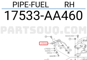 Subaru 17533AA460 PIPE-FUEL RH