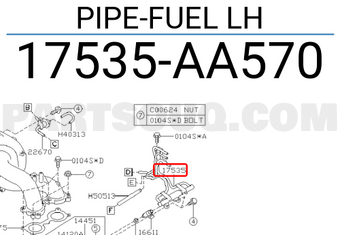 Subaru 17535AA570 PIPE-FUEL LH