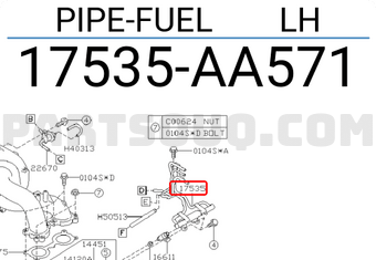 Subaru 17535AA571 PIPE-FUEL LH