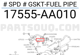 Subaru 17555AA010 # SPD # GSKT-FUEL PIPE