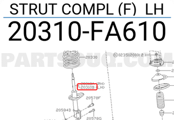 Subaru 20310FA610 STRUT COMPL (F) LH