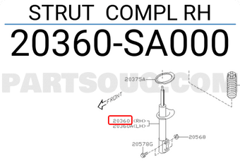 Subaru 20360SA000 STRUT COMPL RH