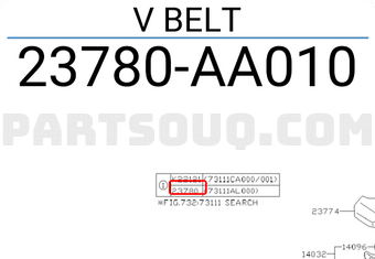 V BELT 23780AA010 | Subaru Parts | PartSouq