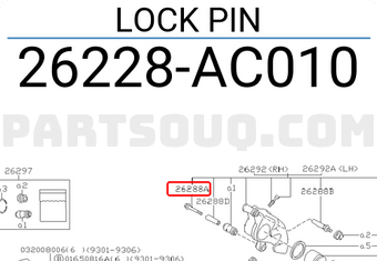 Subaru 26228AC010 LOCK PIN