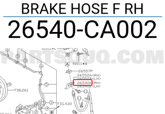 Subaru 26540CA002 BRAKE HOSE F RH