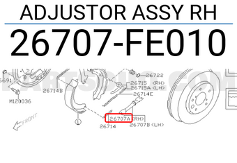 Subaru 26707FE010 ADJUSTOR ASSY RH
