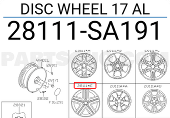Subaru 28111SA191 DISC WHEEL 17 AL