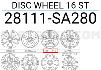 Subaru 28111SA280 DISC WHEEL 16 ST