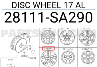 Subaru 28111SA290 DISC WHEEL 17 AL