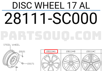 Subaru 28111SC000 DISC WHEEL 17 AL