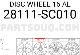 Subaru 28111SC010 DISC WHEEL 16 AL