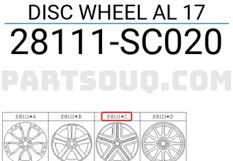 Subaru 28111SC020 DISC WHEEL AL 17