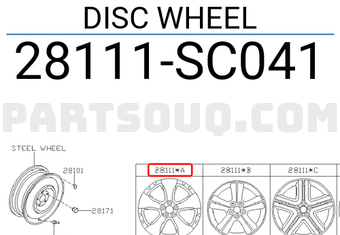 Subaru 28111SC041 DISC WHEEL