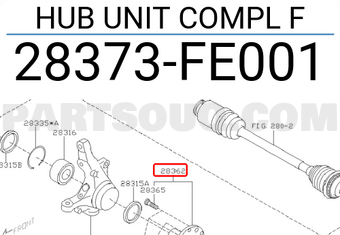 Subaru 28373FE001 HUB UNIT COMPL F
