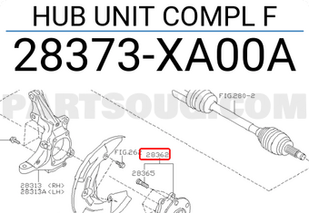 Subaru 28373XA00A HUB UNIT COMPL F