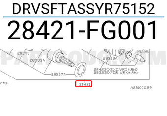 Subaru 28421FG001 DRVSFTASSYR75152