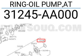 Subaru 31245AA000 RING-OIL PUMP,AT