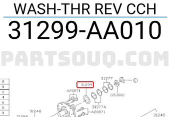 Subaru 31299AA010 WASH-THR REV CCH