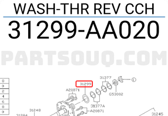 Subaru 31299AA020 WASH-THR REV CCH