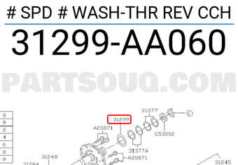 Subaru 31299AA060 # SPD # WASH-THR REV CCH