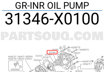 Subaru 31346X0100 GR-INR OIL PUMP