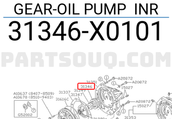 Subaru 31346X0101 GEAR-OIL PUMP INR