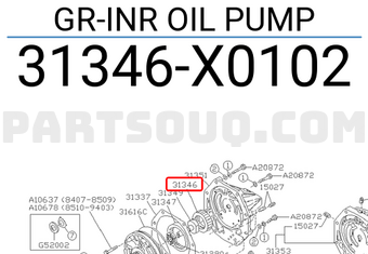 Subaru 31346X0102 GR-INR OIL PUMP