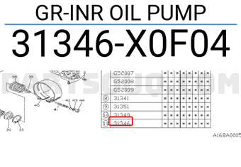 Subaru 31346X0F04 GR-INR OIL PUMP