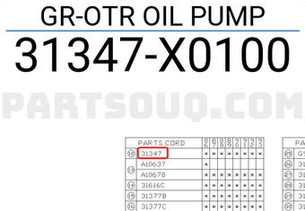 Subaru 31347X0100 GR-OTR OIL PUMP