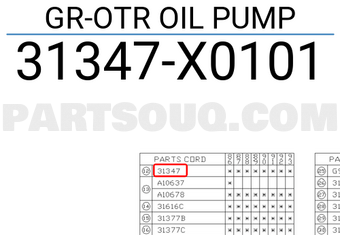 Subaru 31347X0101 GR-OTR OIL PUMP
